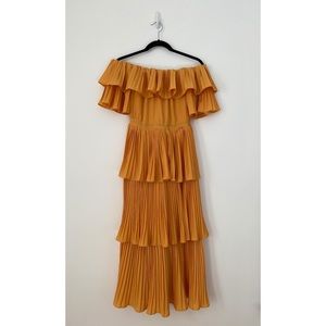 Beulah | pleated off the shoulder dress
